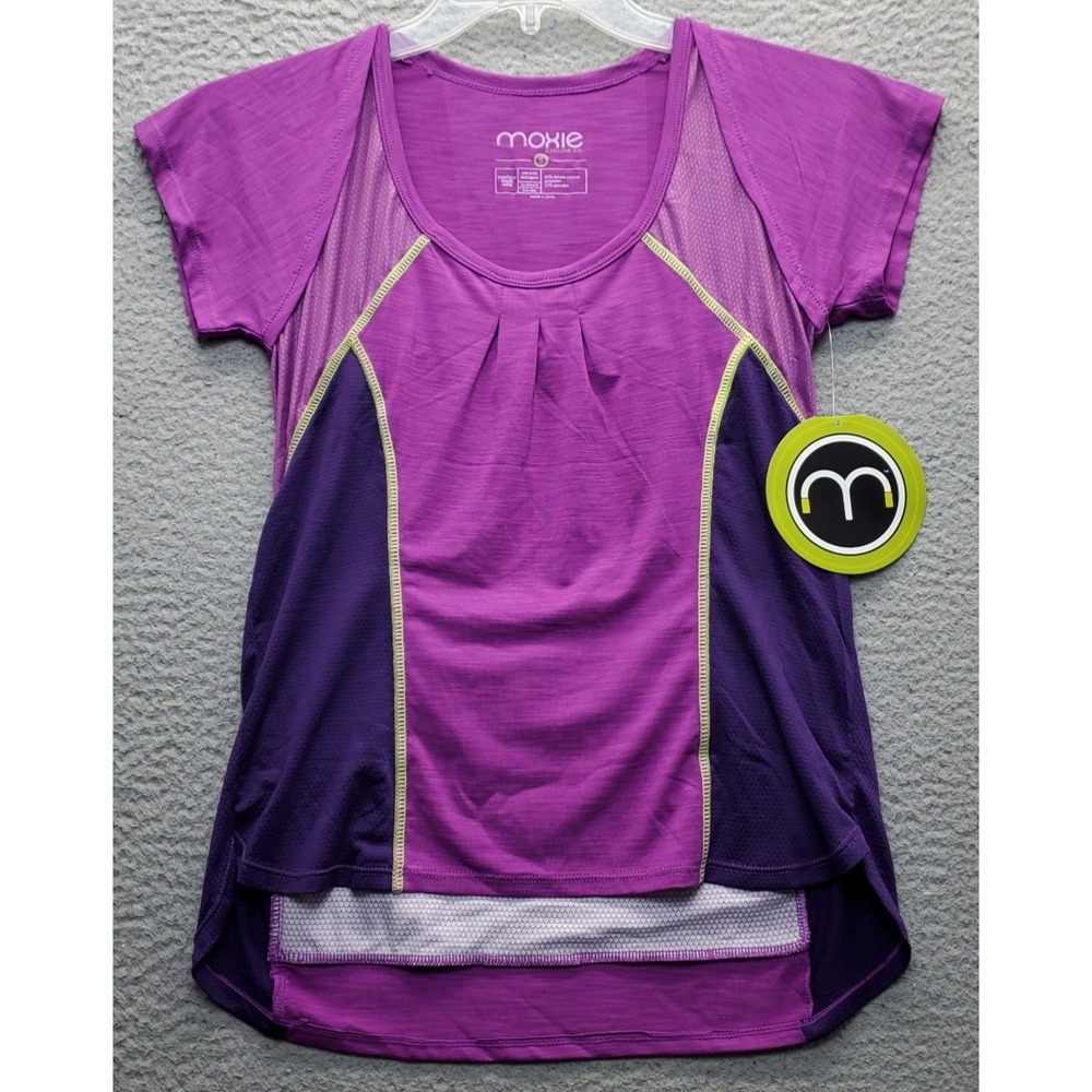 Moxie‎ Cycling Biker Shirt Womens Small Multicolor Round Neck High Low Pullover